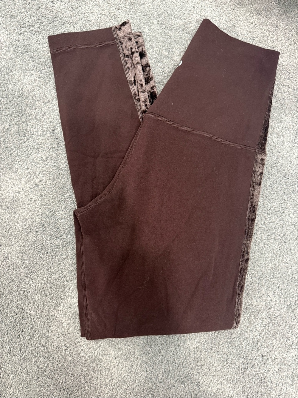 lululemon athletica Dark Brown Velvet-Trim Leggings